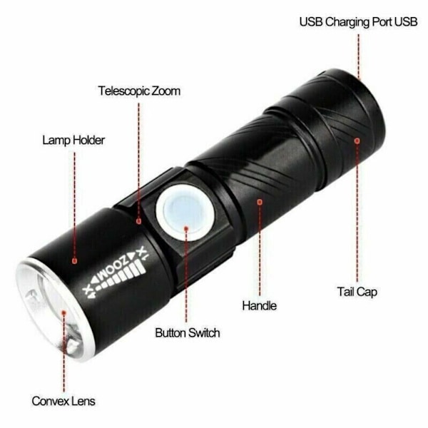 4X zoomattava taskulamppu LED taskulamppu
