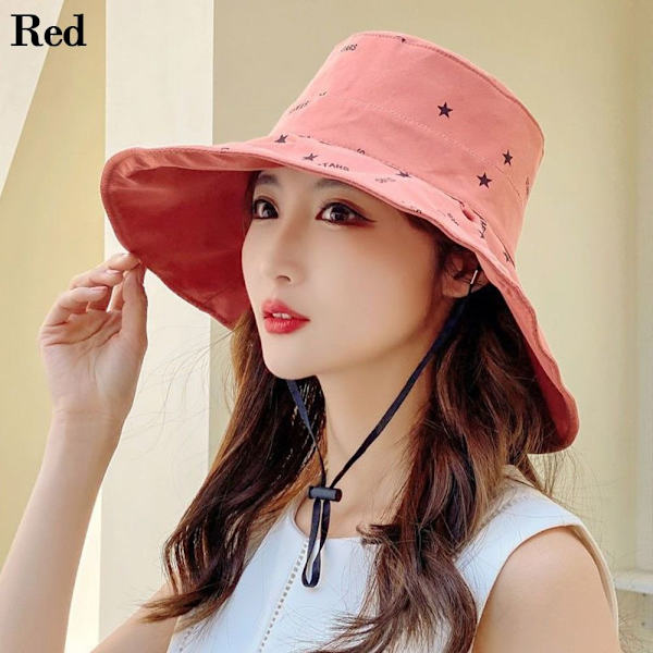 Bomull Bucket Hats Mocka Panama Hat RÖD Red