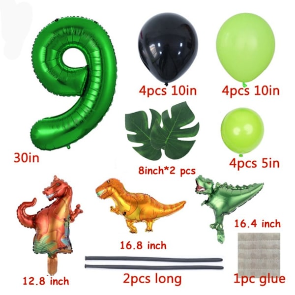 Dinosaurusteema Ilmapallot Sarjakuva Dragon Column 9 9 9