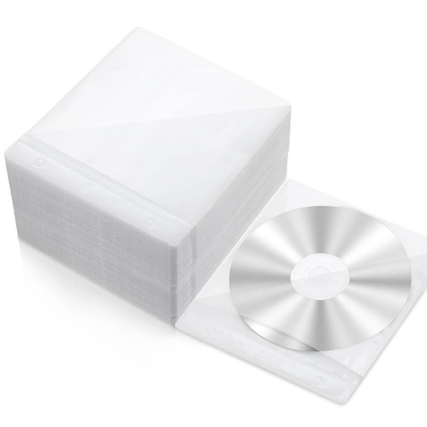 200 kpl CD-kotelot Levyholkit Täyttölevyn pidike White 200pcs-200pcs