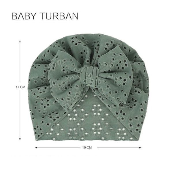 2 Stk Baby Turban Hat Motorhjelm Hat GRØN GRØN Green