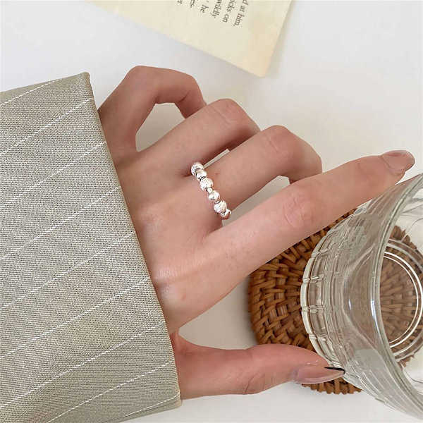 Fidget Perleringe Angst Ring SØLV silver