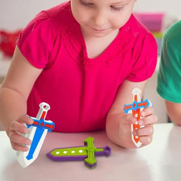 Uttrekkbart sverd 3D-trykt Gravity Toy BLÅ Blue