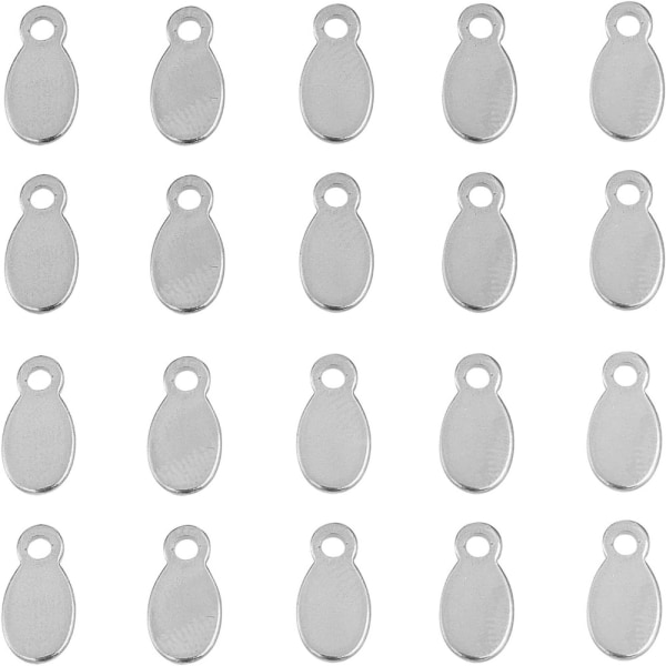 Tags i rustfritt stål Stempling Tags Oval Charms