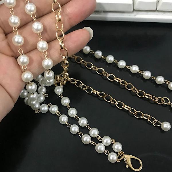 Kaksikerroksinen Pearl Belt Thin Chain vyötärönauha SILVER silver