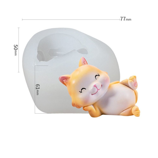 3D Cat Candle Form 3D Art voksform 1 1 1