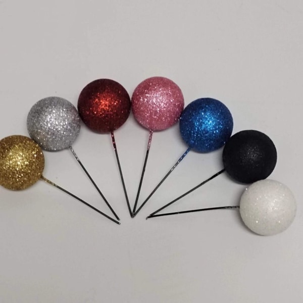 20 kpl Ball Cake Topper Kakkukoristelu HOPEAA silver