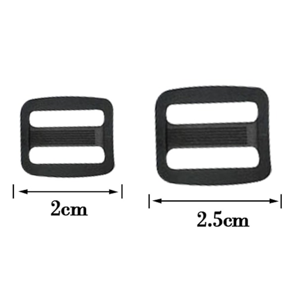 10 st Sportvattenkokare Spänne Utomhuskarbin SVART 2,5 CMS KVADRATUR Black 2.5cmSquare-Square