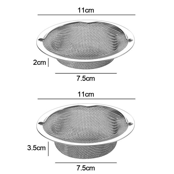 Vask Sil Plugg Filter Kurv SØLV 2CM silver 2cm