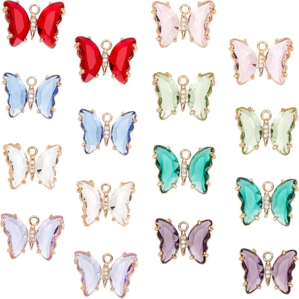 Butterfly Crystal Charms Assorted Glass Crystal Perler