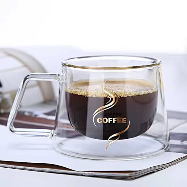 200 ml kaffe-tekopp dubbelglaskopp 2 2 2