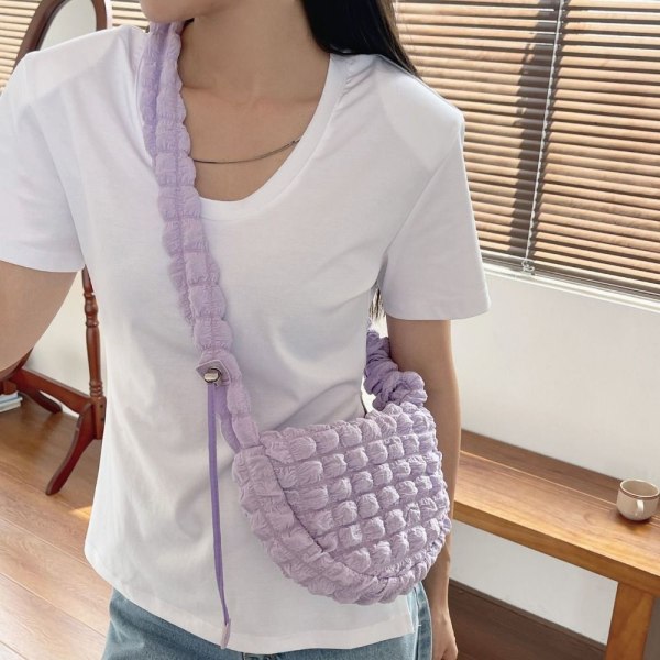 Kvinnor med stor kapacitet Puffy Bag Handväska Bubble Bag Purple