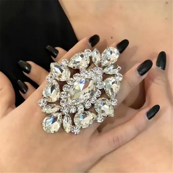 Overdrive Rhinestone Open Rings Krystall Finger Ring STIL 4 Style 4