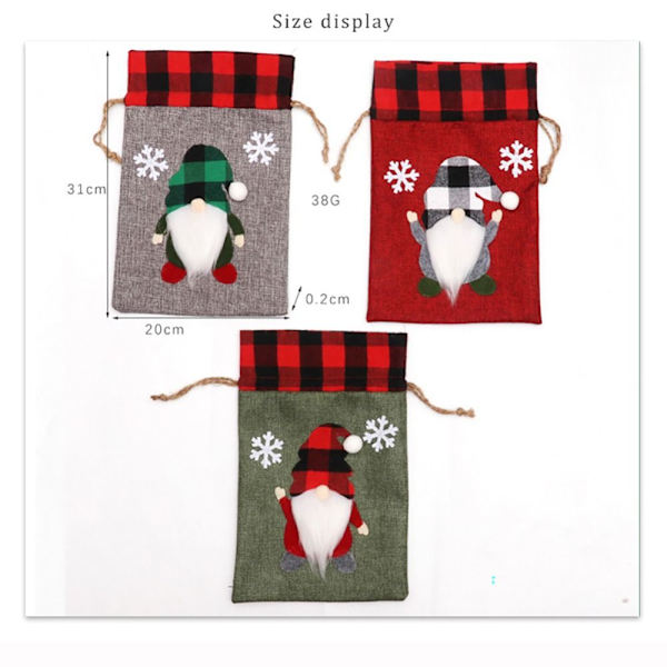Dragsko Presentpåse Julklappspåse GRÅ Grey
