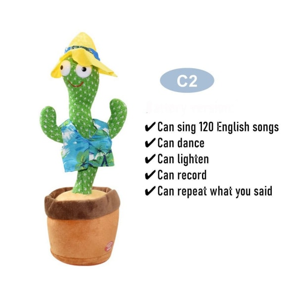 Dancing Cactus Toy Songs plyslegetøj 2 2 2