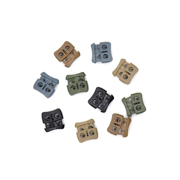 4 stk Fjedersnor Låse Toggle Stopper SORT Black