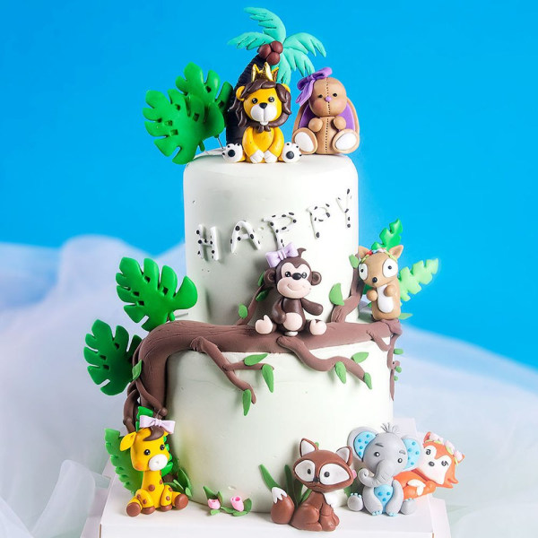 Tecknad Woodland Animal Cake Topper STYLE 6 STYLE 6 Style 6