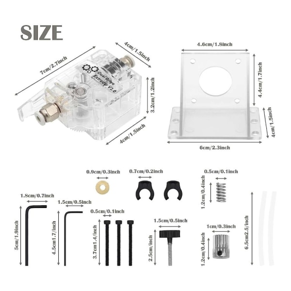 Bowden Extruder Dual Drive Gear Høyytelsesdeler