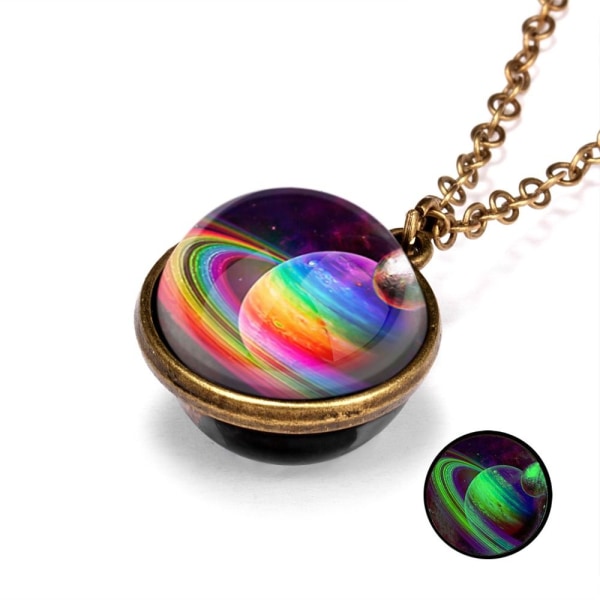 3 STK Glow Planet Halskjede Galaxy Chain F F F