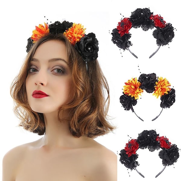 Halloween Flower Pandebånd Halloween Head Hoop E E E