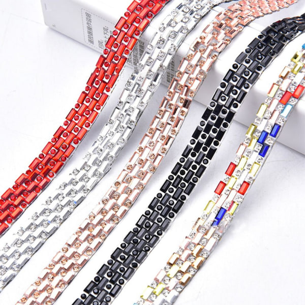 5 Yard självhäftande Rhinestone Rhinestone Tejp VIT White