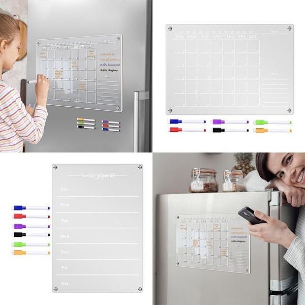 Kjøleskapsklistremerke Kalender Board Planner 01-A3 01-A3 01-A3