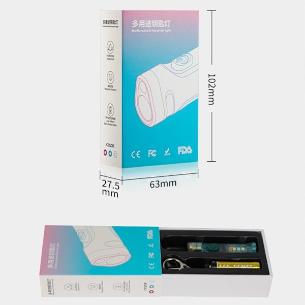 Mini-avaimenperä taskulamppu LED-lamppu PINK Pink