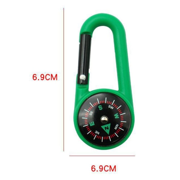 3kpl Outdoor Hook Compass Mini Metal Compass KELTAINEN Yellow