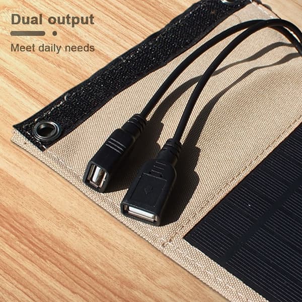 Fleksibel Solcellepanel Power Bank 7W-SORT 7W-SORT 7W-Black