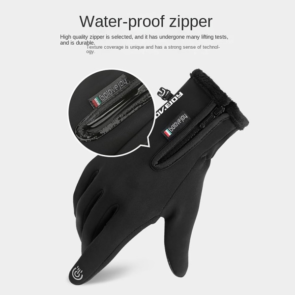 Taktiske vinterhandsker Opvarmede fleecinghandsker SORT M BLACK M