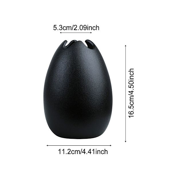 Keramisk Vas Växt Blomkruka SVART black