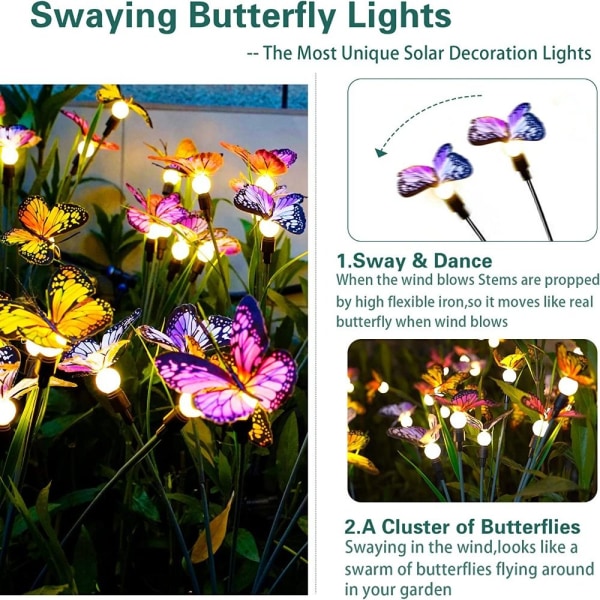Solar Garden lamper svajende sommerfugl lys gårdhave design