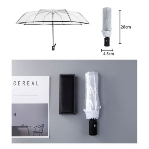 Automatisk Paraply Triple Folde Parasol SORT black