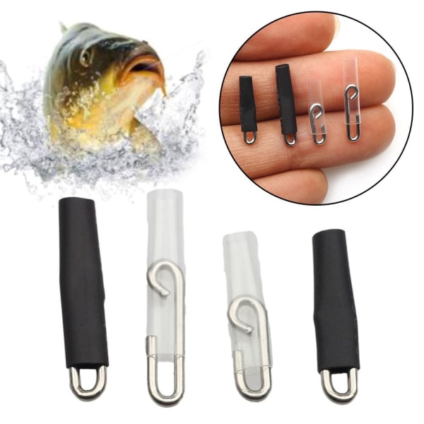 40stk Lure Fishing Connector Fast Fishing Snaps SVART black