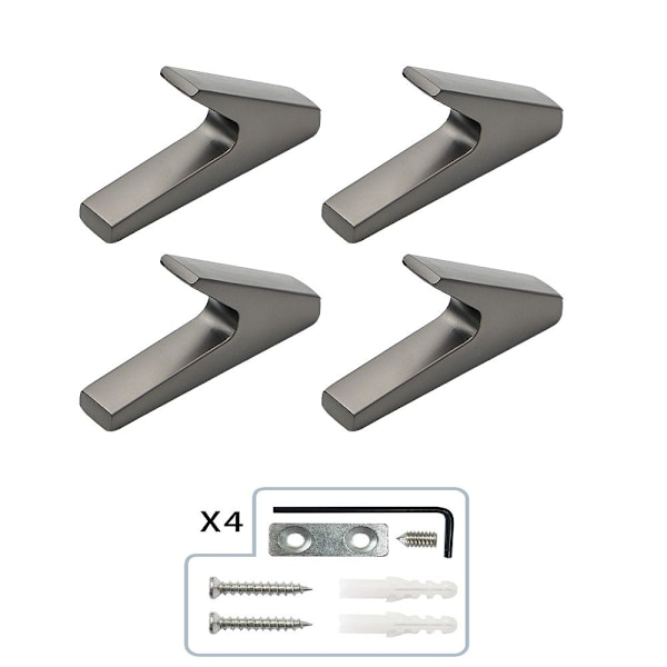 4 Pack knage til håndklædekroge GRÅ GRÅ Grey