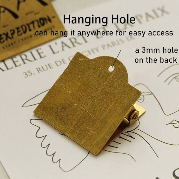 Messing Clip Papir Clips Fil Binder Clip