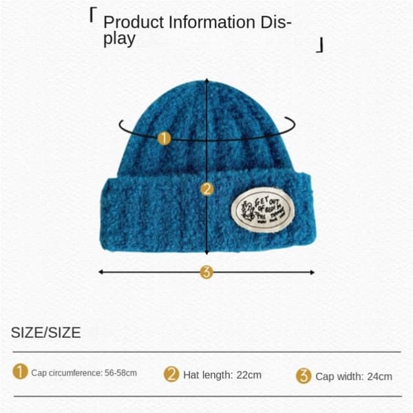 Brev Stick Hat Øre Varm Hat SORT Black