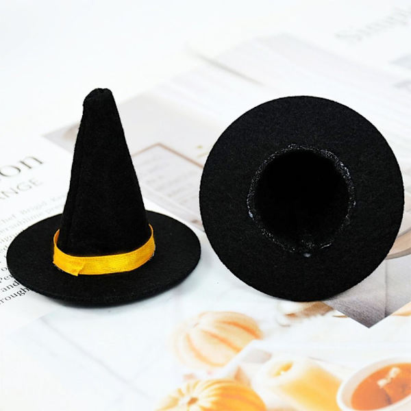 6 stk Mini Heksehatte Vinflaske Dekorhatte Halloween 6Pcs