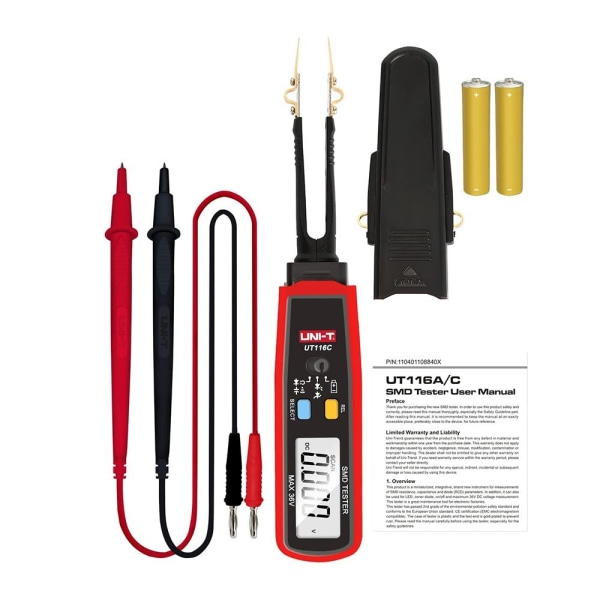 UT116C SMD Tester Håndholdt Multimeter Pincetmodstand