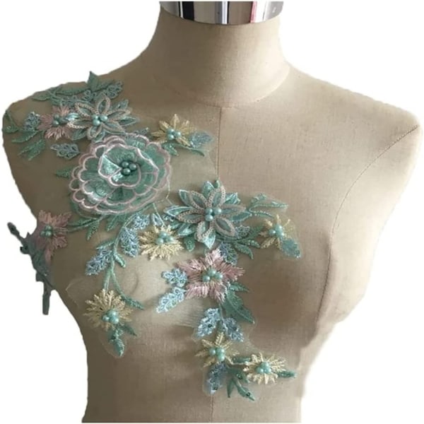 3D Flower Applique jäljitelmä Pearl Lace Lace Applique