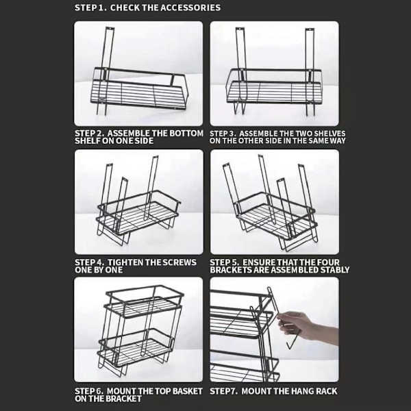 Opbevaringshylde Space Saver Organizer SORT Black