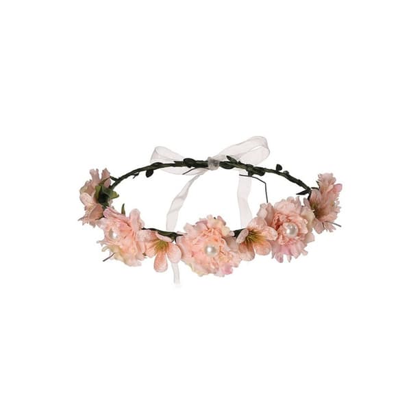 Blomster pannebånd Garland Crown HVIT white