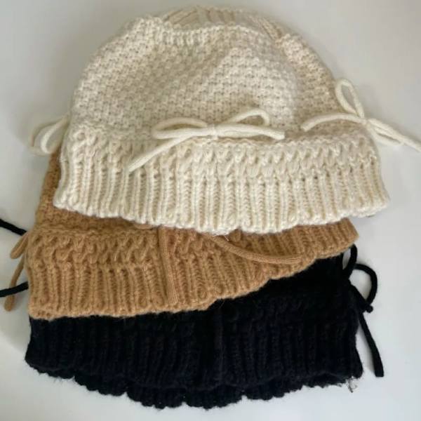 Strikkede Bucket Caps Damehuer SORT black