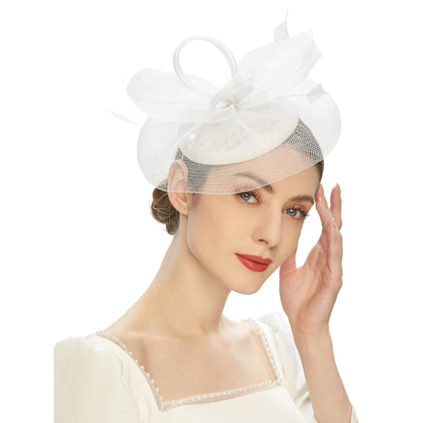 Pillbox Hattar Mesh Pannband VIT white