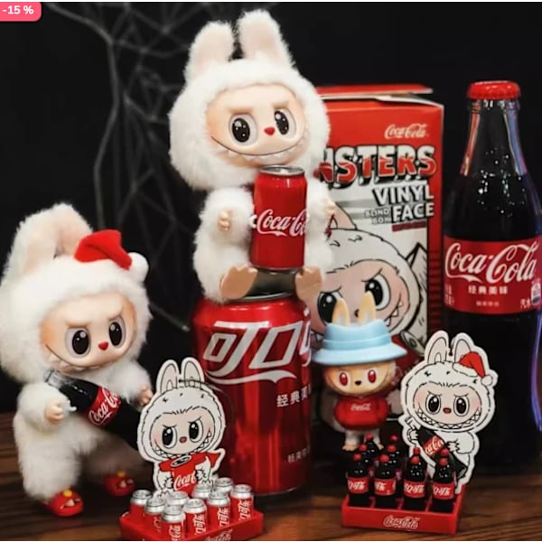 1 kpl Plysh-nukkehahmoleluja, yllätyslaatikko (satunnainen väri), 1 yksittäispakkaus cola pattern
