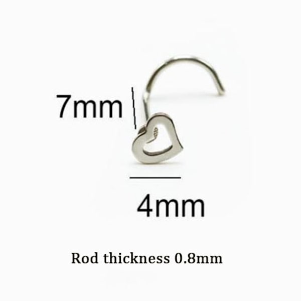 Nose Stud Heart Screw Studs 02 02 02
