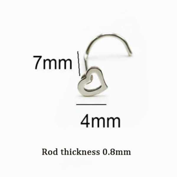 Nose Stud Heart Screw Studs 05 05 05