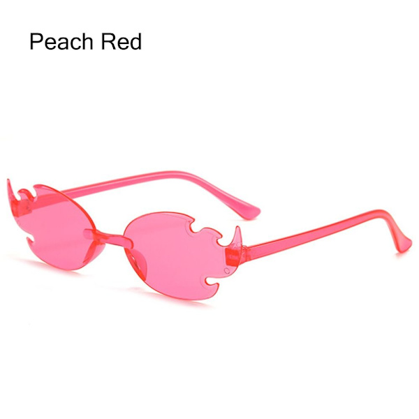 Fire Flame Solglasögon Flamformade Solglasögon PEACH RED PEACH Peach Red
