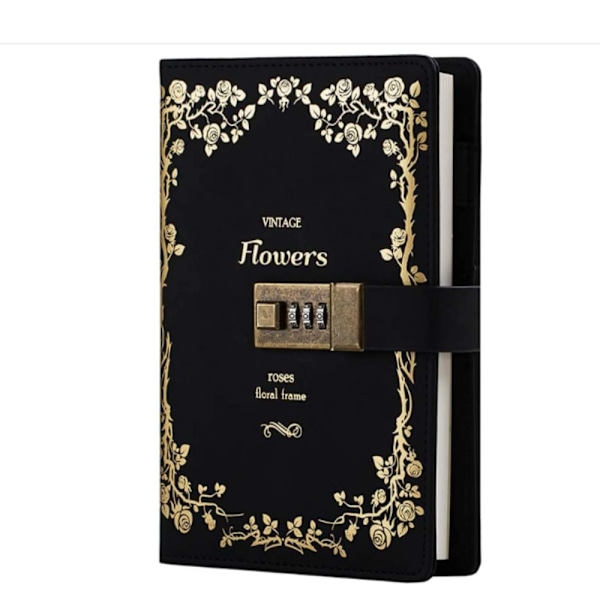 Journal med lås varmfoliestämpling präglad design