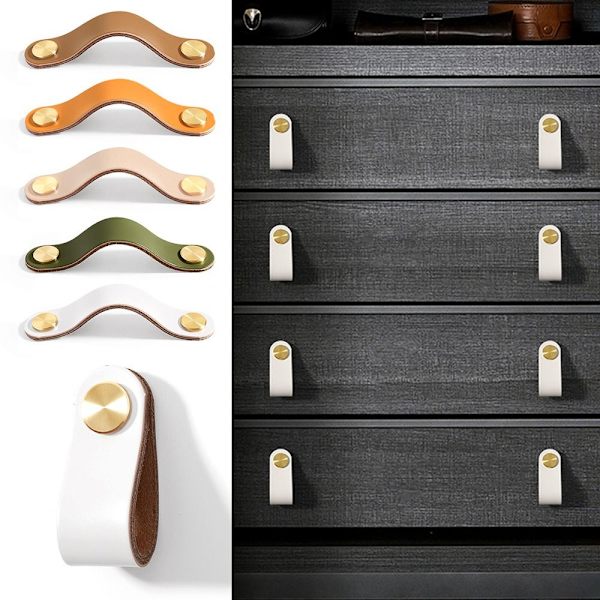 2kpl Nahkaiset ovenkahvat Huonekalukahvat LIGHT COFFEE 1 1 light coffee 1-1